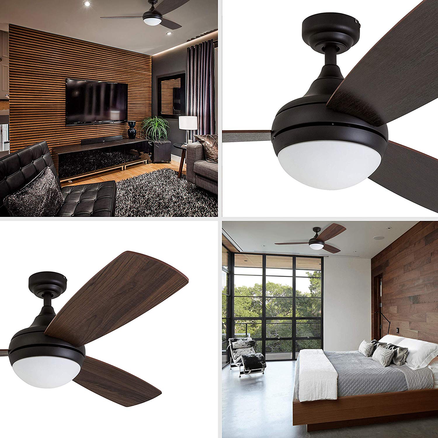 52 Inch Calico, Espresso, Remote Control, Ceiling Fan by Prominence Home