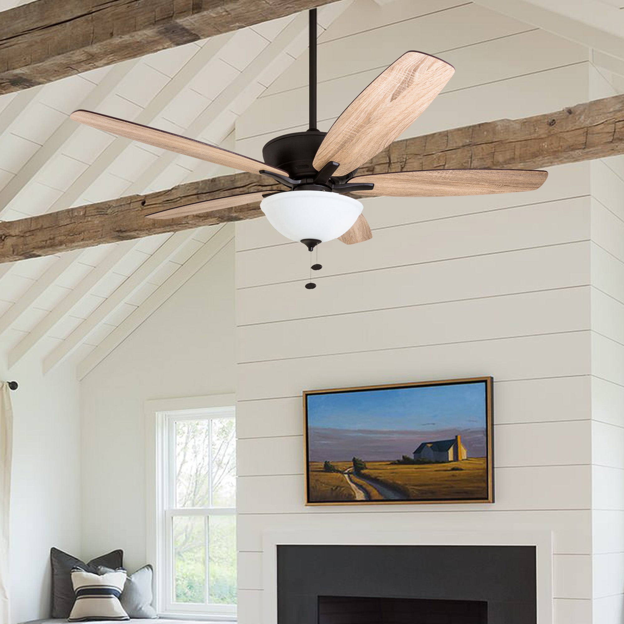 60 Inch Denon, Espresso, Pull Chain, Ceiling Fan by Prominence Home
