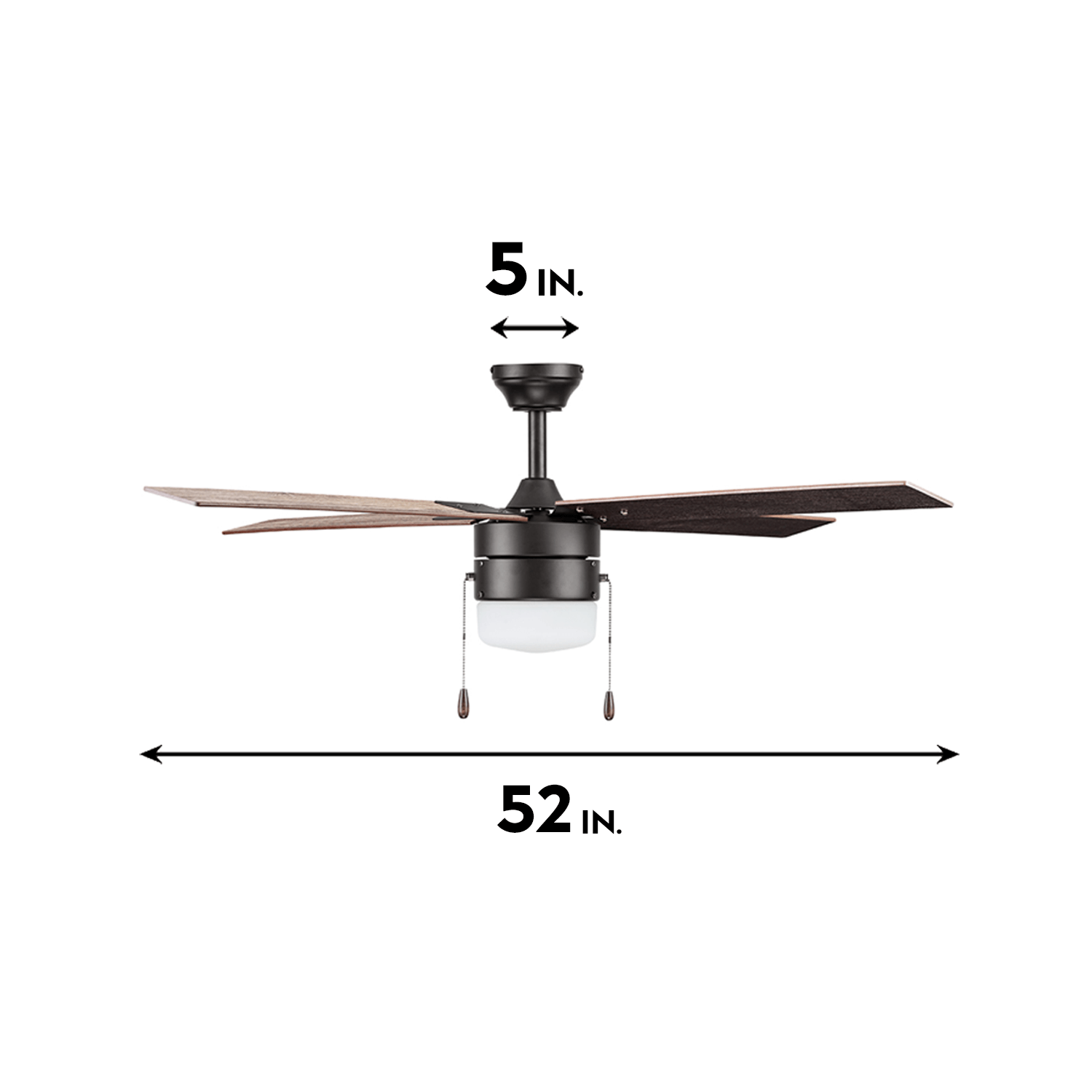 52 Inch Chism, Gun Metal, Pull Chain, Ceiling Fan by Prominence Home