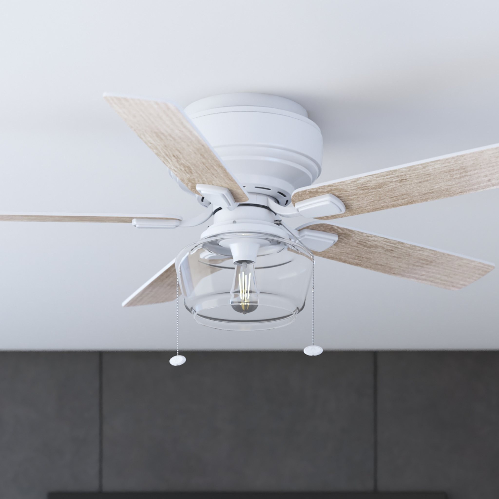 52 Inch MaCenna, White, Pull Chain, Ceiling Fan by Prominence Home