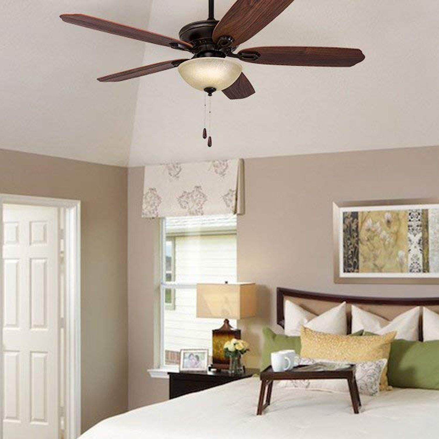 52 Inch Spring Hollow, Oil Rubbed Bronze, Pull Chain, Ceiling Fan by Prominence Home