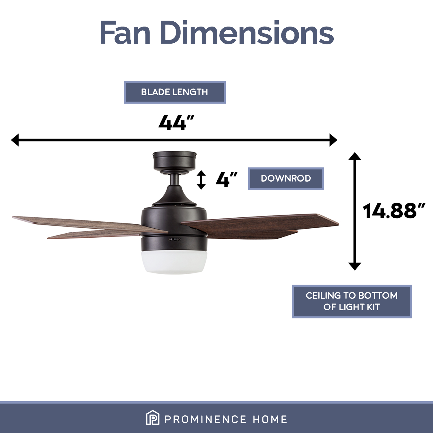 44 Inch Atlas, Espresso, Remote Control, Ceiling Fan by Prominence Home