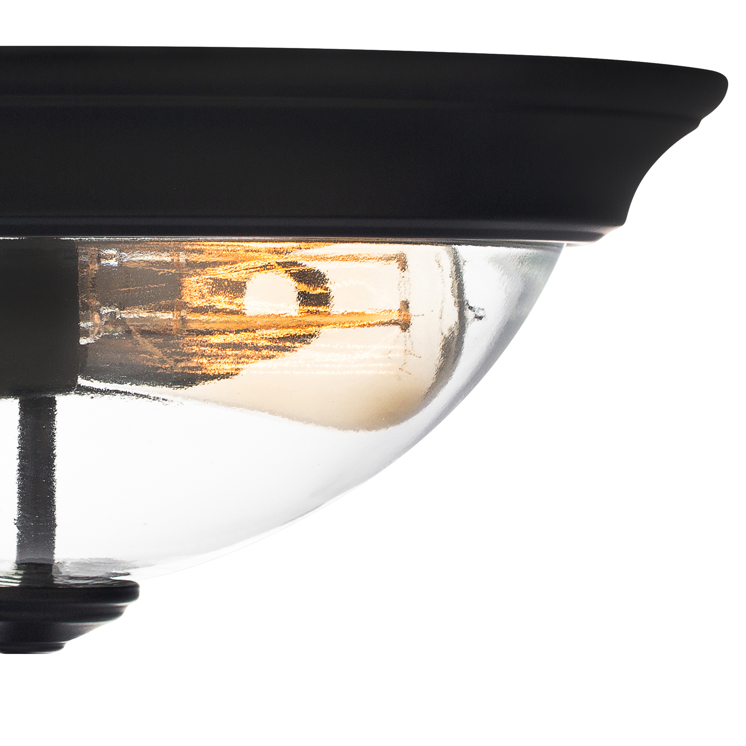 13 Inch Designer Series Flush Mount, Bowl Light, Clear Glass, Bronze by Prominence Home