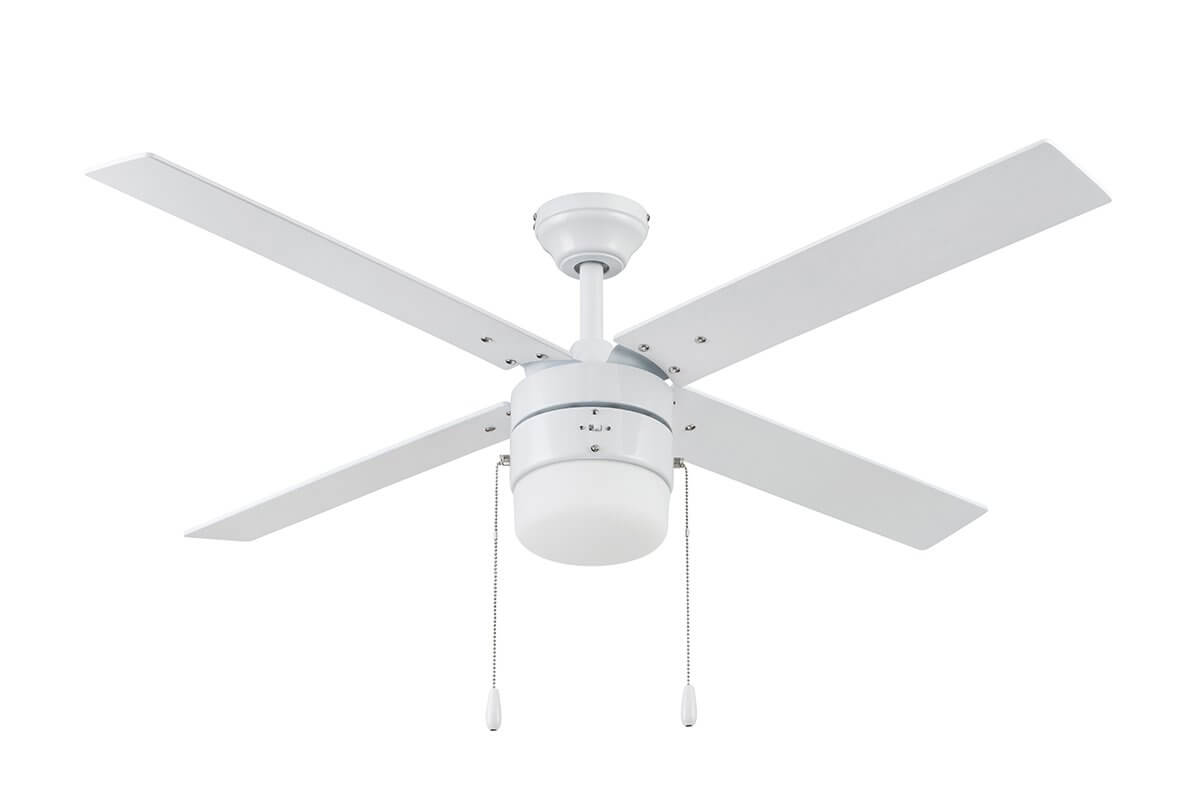 52 Inch Chism, White, Pull Chain, Ceiling Fan by Prominence Home