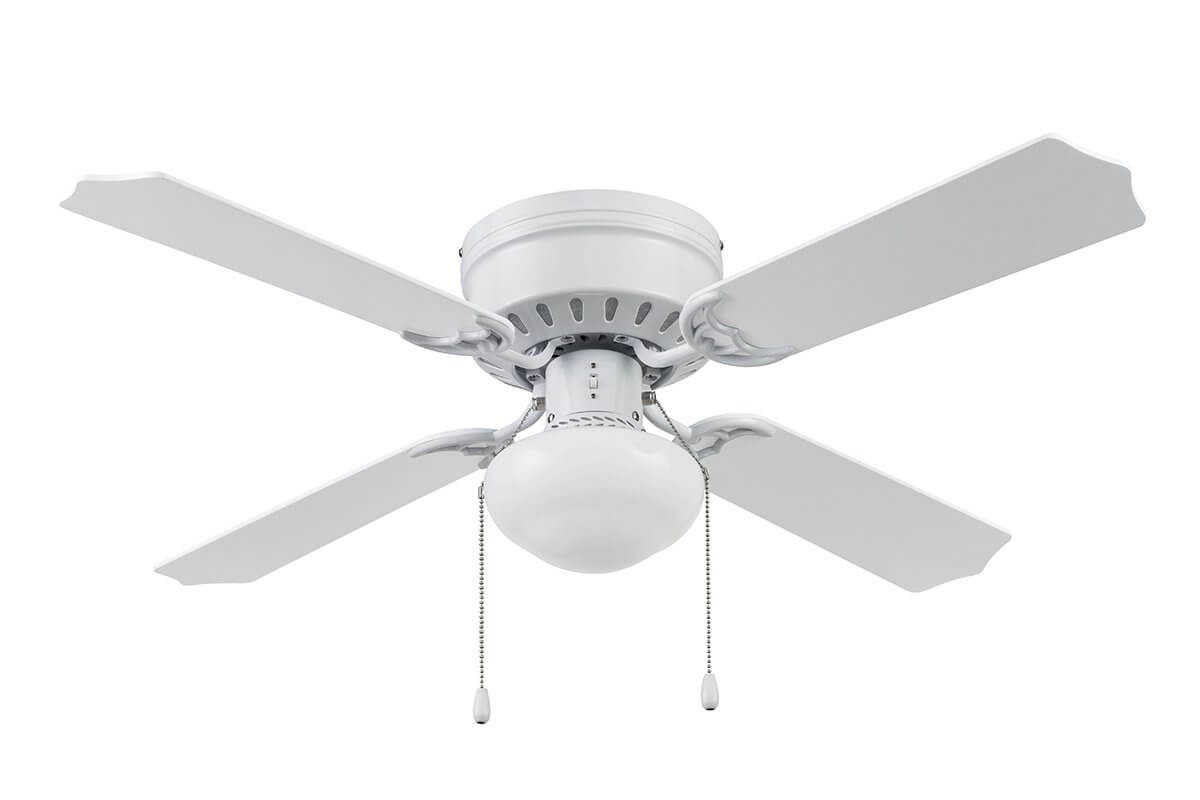 42 Inch Cherry Hill, White, Pull Chain, Ceiling Fan by Prominence Home