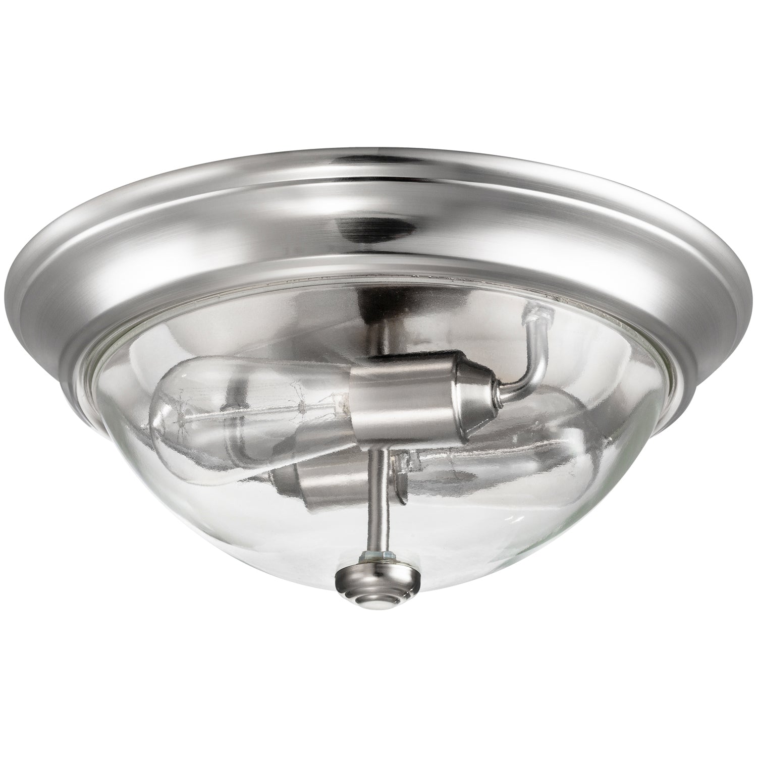 13 Inch Designer Series Flush Mount, Bowl Light, Clear Glass, Brushed Nickel by Prominence Home