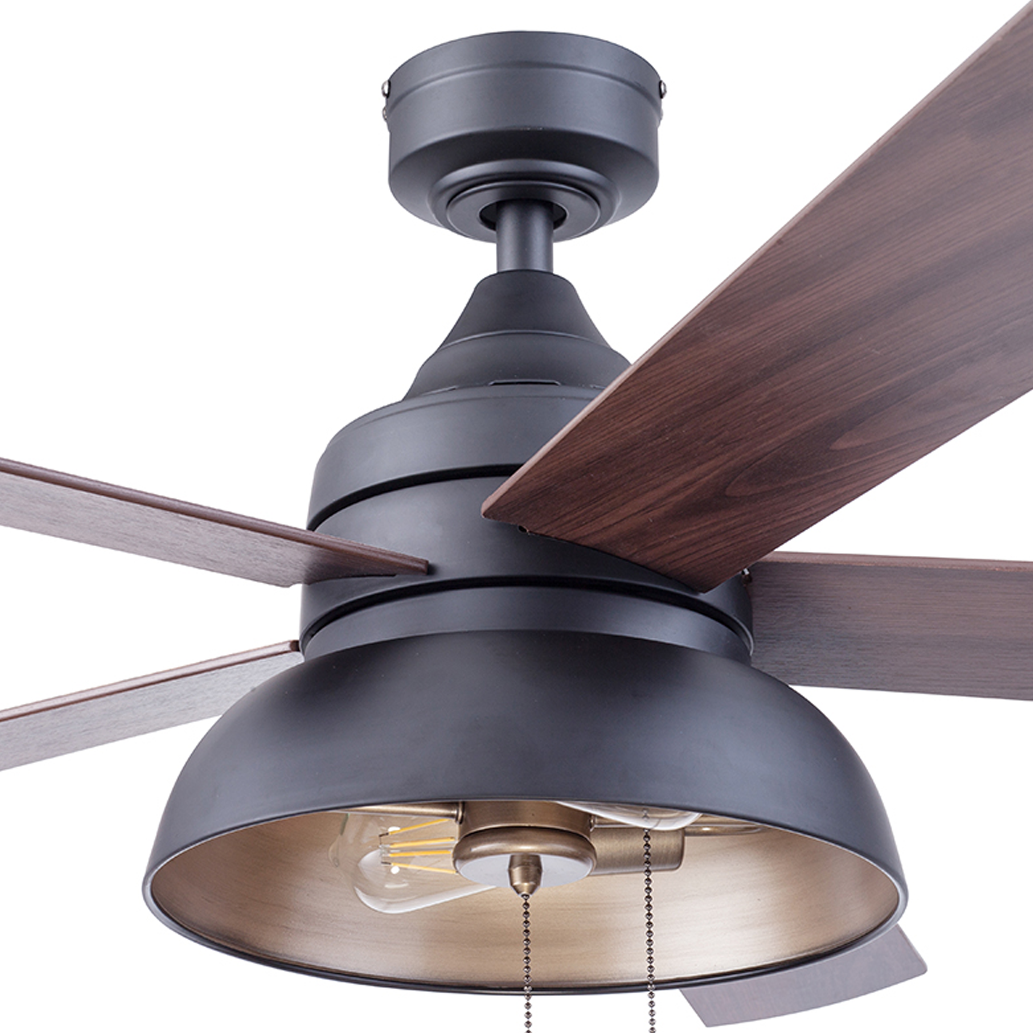52 Inch Brightondale, Matte Black, Pull Chain, Indoor/Outdoor Ceiling Fan by Prominence Home