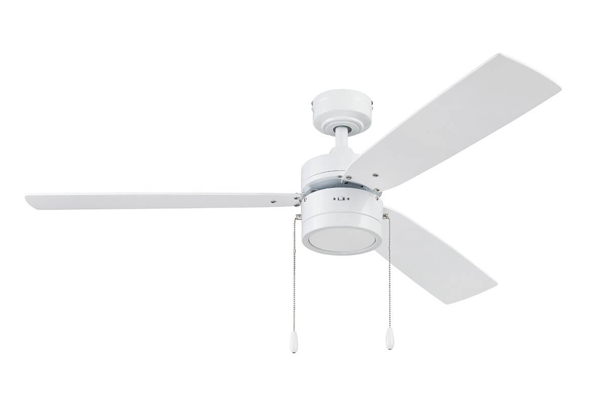 52 Inch Madrona, White, Pull Chain, Ceiling Fan by Prominence Home