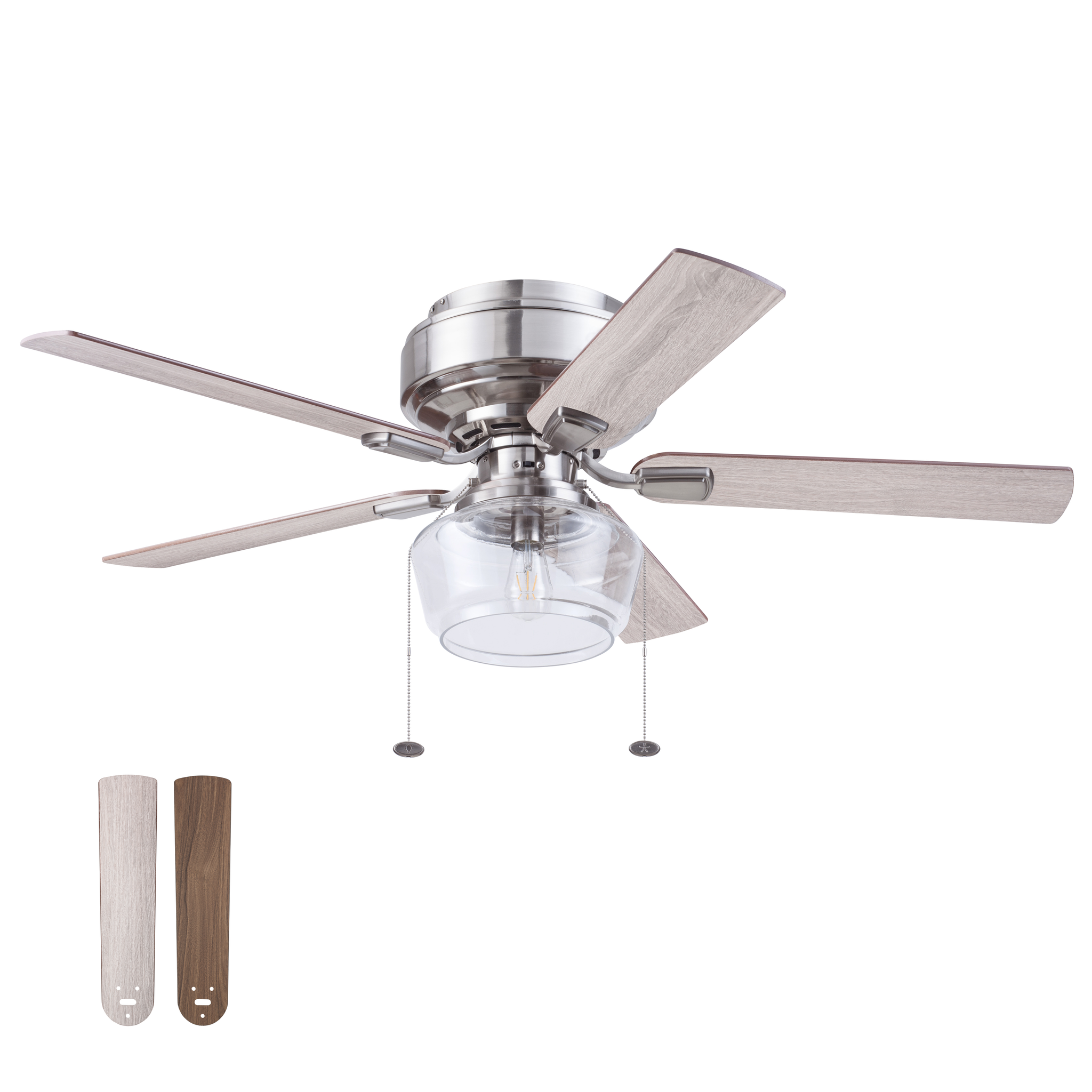 52 Inch MaCenna, Brushed Nickel, Pull Chain, Ceiling Fan by Prominence Home