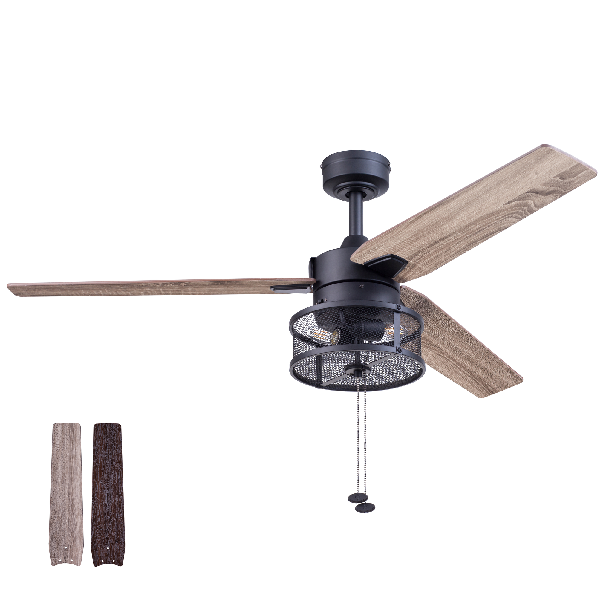 52 Inch Sytarra, Matte Black, Pull Chain, Ceiling Fan by Prominence Home