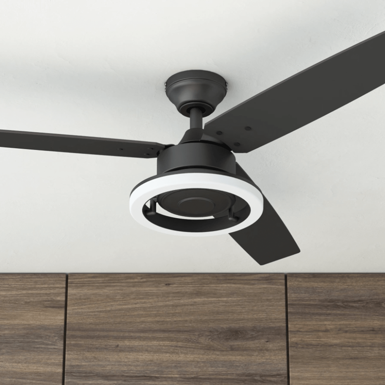 52 Inch Orbis, Matte Black, Remote Control, Ceiling Fan by Prominence Home