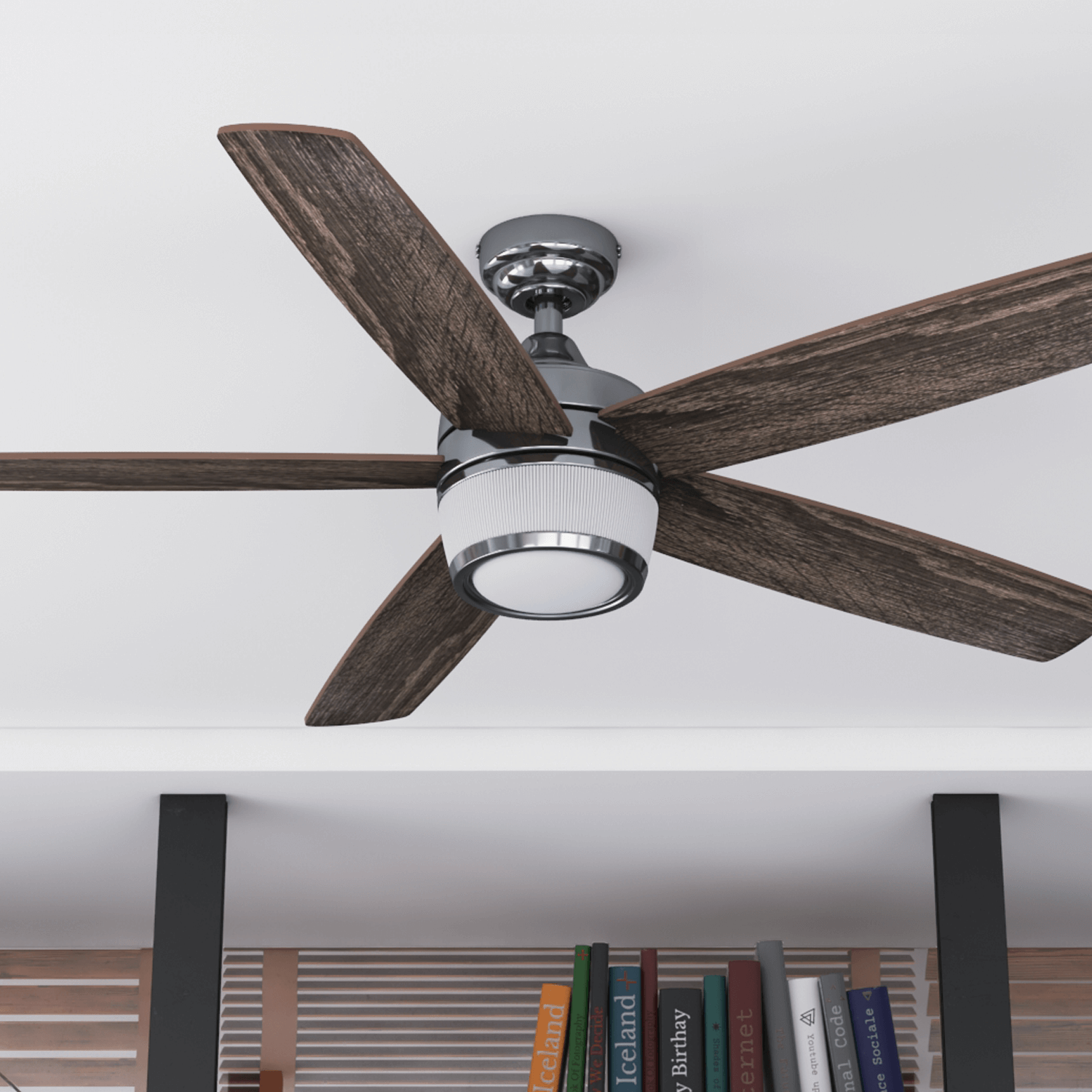 thumbnail image 2 of 48 Inch Ceiling Fan Downrod With Extension Cord - Nickel Finish, ETL Certified, For Fans With Lights 2 of 14