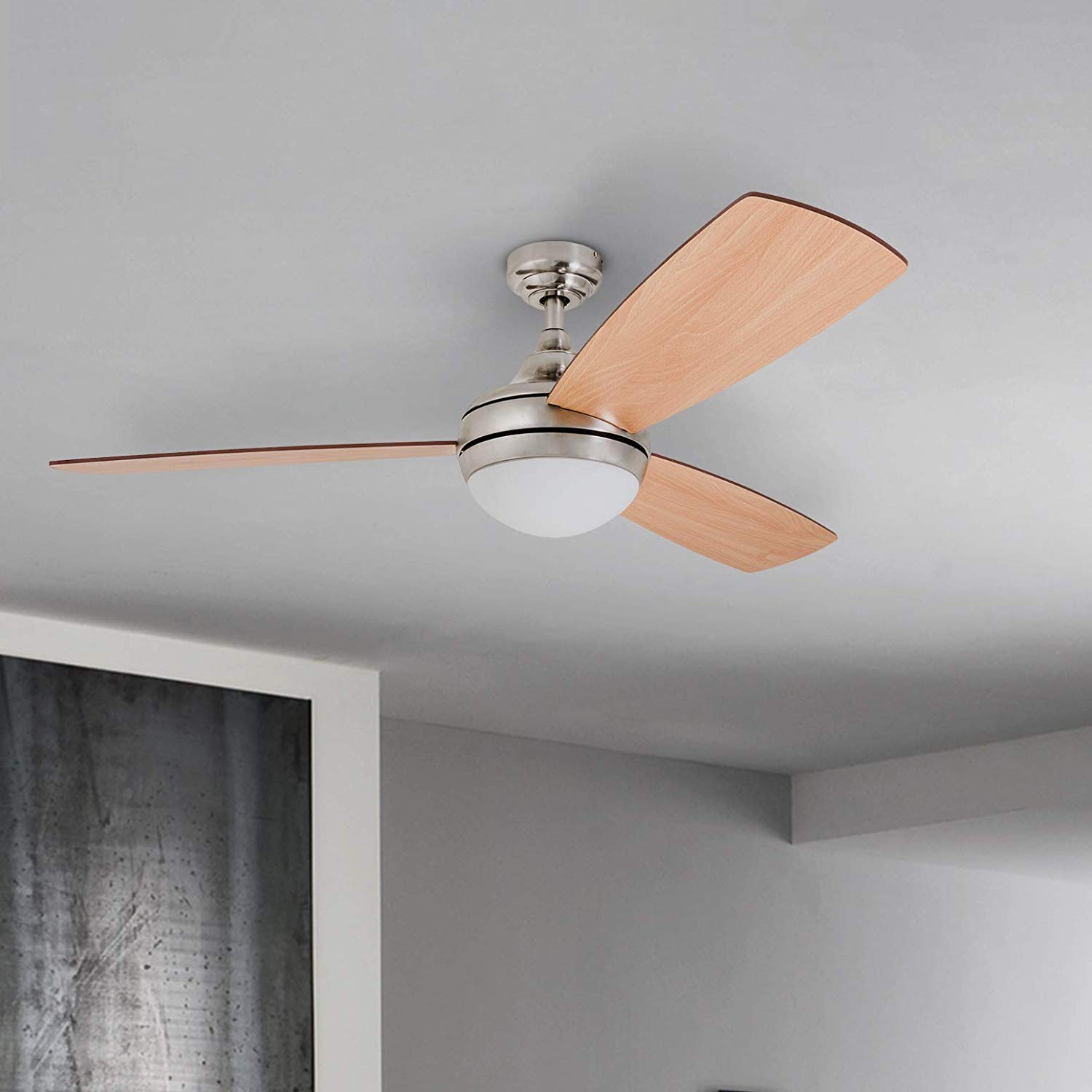 52 Inch Calico, Brushed Nickel, Remote Control, Ceiling Fan by Prominence Home