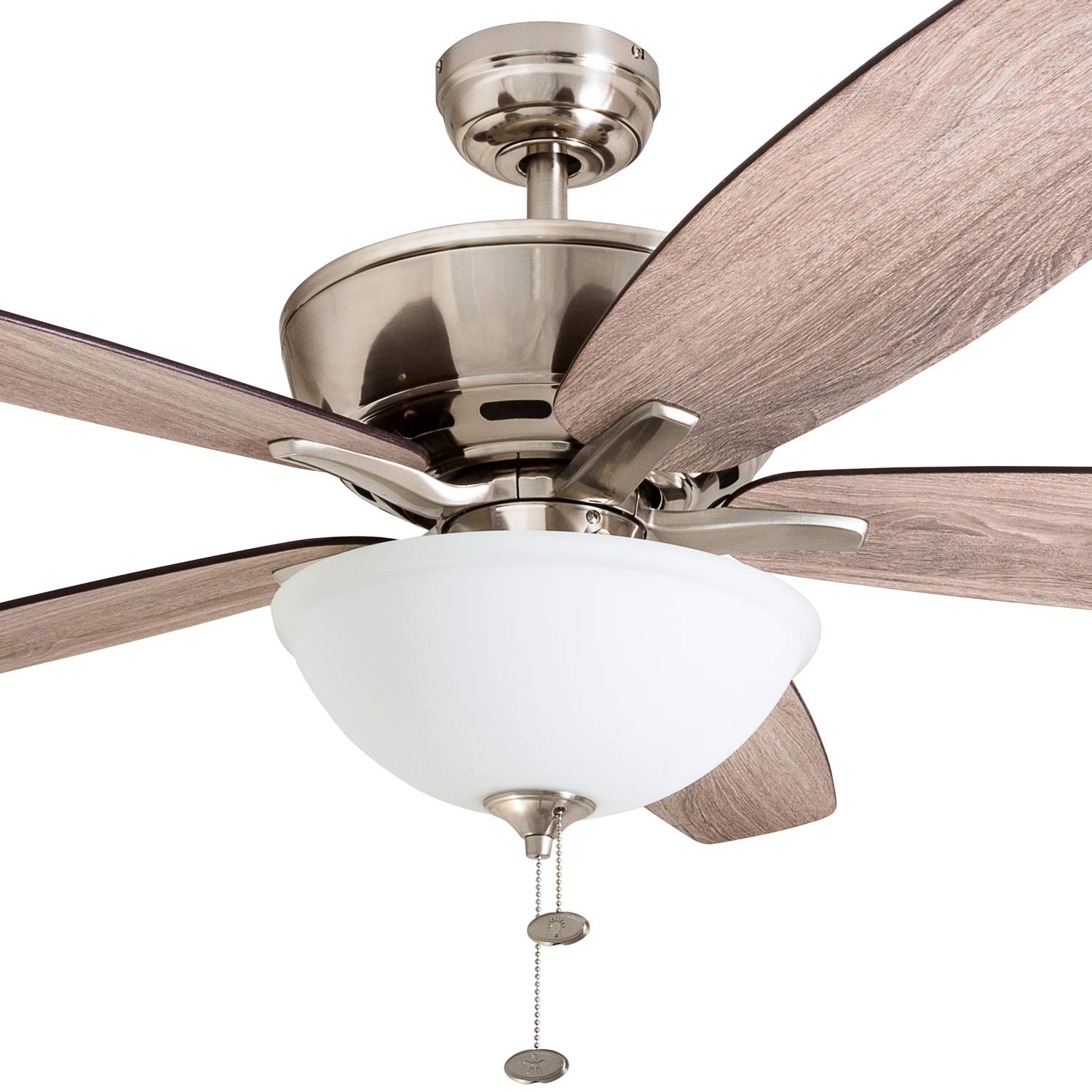 60 Inch Denon, Brushed Nickel, Pull Chain, Ceiling Fan by Prominence Home